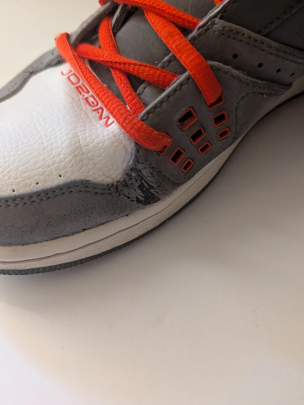 Jordan Men's High-Top Sneakers in Gray and Orange